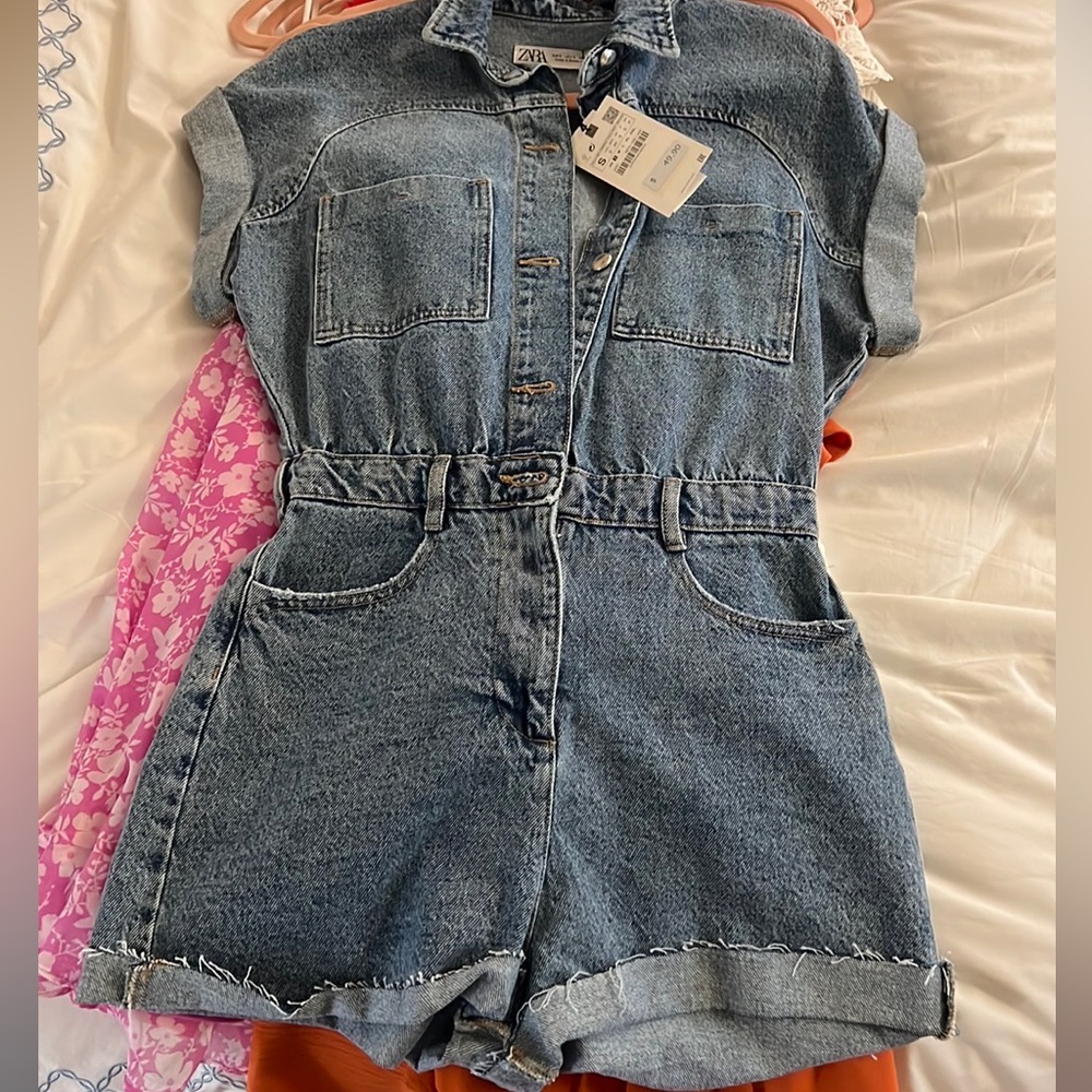 Zara denim romper
